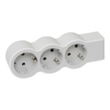 Bloc Legrand Moes 694573, 3 prize, contact de protectie, alb + gri