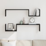 vidaXL Rafturi Perete Stejar Negru 100x15x70 cm Lemn, Montaj Inclus, Design Modern, Economie Spatiu, Mobilier Living Birou Dormitor