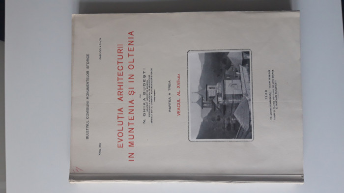 Carte veche N Ghika Budesti Evolutia arhitecturii in Muntenia si in Oltenia