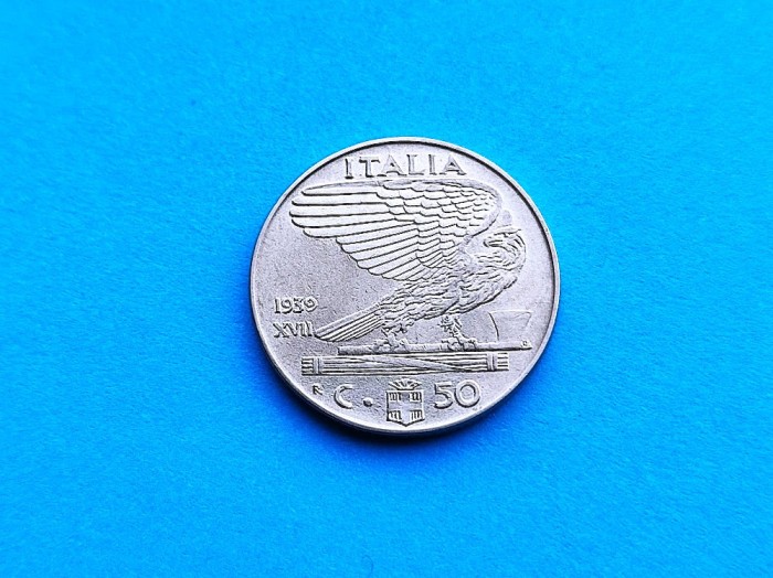 50 Centesimi 1939 -XVII - Italia-stare buna!!-slab magnetic