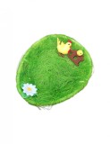 Cosulet imitatie iarba pentru oua de paste cu figurine 24x21 cm