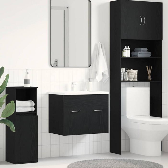 Gossi dulap chiuveta baie, stejar negru, 60x38,5x46cm, lemn prelucrat