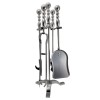 Set accesorii semineu, suport cu 4 piese, nichel, 53 cm GartenVIP DiyLine, Strend Pro