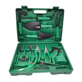 Set 12 unelte de gr&Auml;din&Auml; cu cutie, pentru plantare &Egrave;i &Atilde;ngrijire plante, pvc &amp; carton, 37x28 cm, verde &acirc; complet pentru gr&Auml;dinari