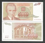 IUGOSLAVIA 5.000 5000 DINARI DINARA 1993 UNC [1] P - 128 a , necirculata