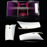 Cumpara ieftin French Teardrop White - unghii false Inginails mix 1-10, cutie 100 buc.