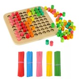 Joc educativ din lemn tabla inmultirii + betisoare de numarat colorate, set invatare matematica copii, dezvoltare logica