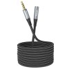 Cablu mufa audio, Hoco, AUX 3,5 mm mascul la mama UPA20, Negru, 2 m