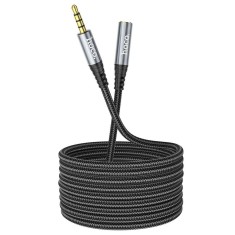 Cablu mufa audio, Hoco, AUX 3,5 mm mascul la mama UPA20, Negru, 2 m
