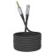Cablu mufa audio, Hoco, AUX 3,5 mm mascul la mama UPA20, Negru, 2 m