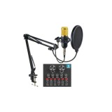 Cumpara ieftin Set Profesional Mixer Audio si Microfon MIC8, Podcast, Inregistrare Studio, Placa Sunet V8, Compatibil PC, Smartphone