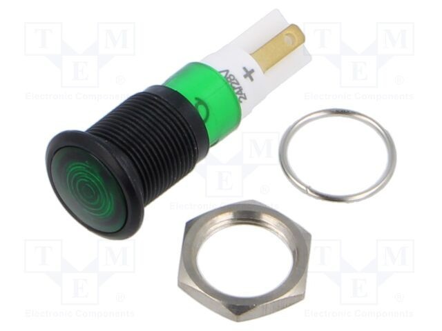 Lampă de control LED verde 24-28V &Oslash;12mm SIGNAL-CONSTRUCT