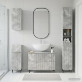 Cumpara ieftin Set de dulapuri pentru baie, 4 piese ZWOLLE Gri Beton