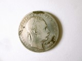 An rar! Ungaria 1 Forint 1880 K.B. argint 900,diametrul=29 mm,greutate=12,10 grame