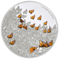 NIUE 2 DOLLARS –Monarch Butterfly, -2016 1 oz./31,1 gr./Ag. 0999/40,00 mm /PROOF