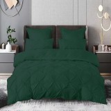 Lenjerie pat finet uni 6 piese verde petrol
