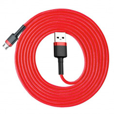 Cablu de Date USB / Micro USB, QC3.0, 1.5A 2M, Baseus Cafule Durable Nylon, Rosu foto
