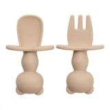 Set Tacamuri din silicon The Little Bear, 6 luni+, Bubble Beige, Appekids