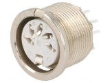 Soclu DIN mamă 5 pini 180&deg; THT 34V 2A argintat