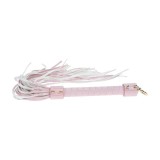 Bici OUCH! Flogger - Paris Collection, pentru jocuri erotice BDSM, din piele &icirc;mbinată, culoare roz cu auriu