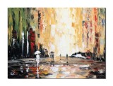 Cumpara ieftin Tablou pictat manual living, dormitor, Incursiune in viitor, 80x60cm ulei pe panza in cutit efect 3D
