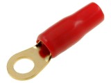 Terminal inelar M6 10mm2 aurit izolat roșu
