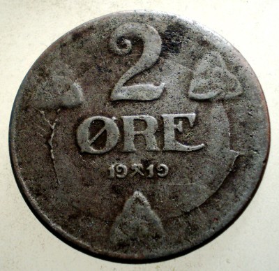 C.025 NORVEGIA 2 ORE 1919 FIER RARA foto