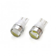 Bec de pozitie tip LED , T10 W2.1x9.5 W5W, 12V , 3xCOB, cu lupa , culoare alb , AMIO, set 2 buc AutoDrive ProParts