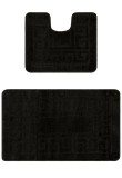 Set 2 covorase baie Ethnic, Negru, 60x100 cm, 50x60 cm - 60x100 cm
