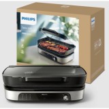 Gratar electric Philips, Seria 5000, HD6212/90, strat piatra Maifan, capac de sticla, putere 2400 W