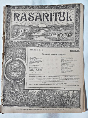 Revista Rasaritul, anul IV, nr.9-12/1921 foto