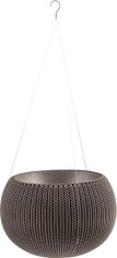 CURVER. Ghiveci mic suspendat imitatie impletitura crosetata maro COZIES S