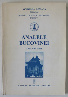 ANALELE BUCOVINEI , ANUL VIII , 2 / 2001 foto