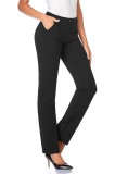 Femei 28''/30''/32''/34'' Pantaloni de costum elastici, drepți, cu buzunare, &icirc;nălțime mare, lungi, pentru persoane scunde, standard, pentru birou, mun