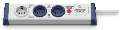 &amp;Uuml;BERLASTSCHUTZ-STECKDOSENLEISTE / ENERGIEVERTEILER F&amp;Uuml;R 3 GER&amp;Auml;TE WEISS 8110-002.01 INTERB&amp;Auml;R foto