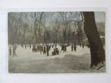 Rara! Carte postala Bucuresti:Patinaj in parcul Cismigiu,circulată 1921, Circulata, Printata