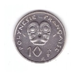 Moneda Polinezia Franceza 10 francs/franci 1986, stare foarte buna, curata