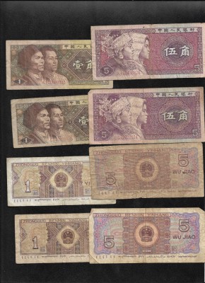 Set China 1 + 5 jiao 1980 (doua bancnote) VG-F-VF pret pe set foto