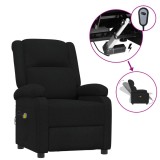 VidaXL Fotoliu de masaj rabatabil electric, negru, material textil