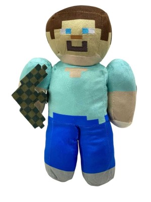 Jucarie de Plus Minecraft - Steve Cu Topor Pixelat foto