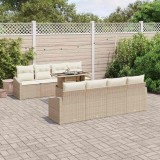 Cumpara ieftin Set de canapele pentru grădină 9 pcs Bej Rattan poli