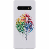 Husa silicon pentru Samsung Galaxy S10 Plus, Paint Illustration Lion Head