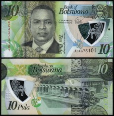 BOTSWANA ? bancnota ? 10 Pula ? 2020 ? POLIMER ? UNC ? necirculata foto