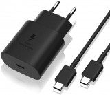 Cumpara ieftin Incarcator Samsung S 20, S 20 FE, S 20+ TA800EBE cablu DG905BBE 25W Type C 1M Super Fast Charger Negru