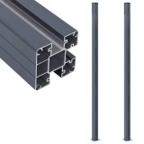 Cumpara ieftin Stalpi de gard, 2 buc., gri inchis, 185 cm, aluminiu