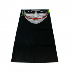 Masca de protectie vant pentru gat si fata model Joker, din neopren, 50 cm x 26 cm