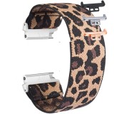 Curea textila elastica, compatibila Huawei Watch Fit 1, cu adaptor dedicat, Elastic Leopard