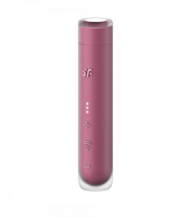Vibrator First Kiss, 30 Programe Suctiune, USB, Burgundy, 14.5 cm