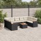 vidaXL Set canapele de grădină cu perne, 10 piese, negru, poliratan 3258682