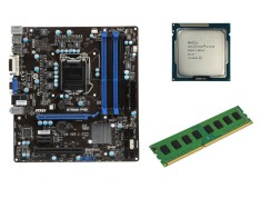 Placa de Baza Second Hand MSI B75MA-P45, Socket 1155, mATX, Shield, Cooler + Procesor Intel Core i3-3220 3.30GHz + 16GB DDR3 NewTechnology Media
